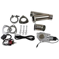 Stainless Steel Pipe Single 3.0 Inch Electric Exhaust Cutout Kit - Click Image to Close